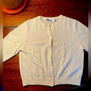 Cream cashmere cardigan from Jill Roberts Beverly Hills